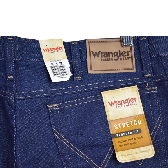 Wrangler Jeans 38 x 30 Mens Flex Denim Regular Fit Dark Wash Cotton Blend - Picture 6 of 9